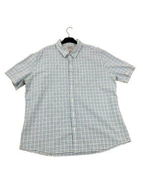 L.L.Bean – Men’s Blue‎ Plaid Organic Cotton Short Sleeve Shirt – Size XL